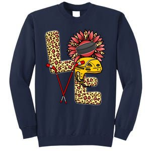 Hockey T Shirts Love Leopard Sunflower Graphic Plus Size Tall Sweatshirt