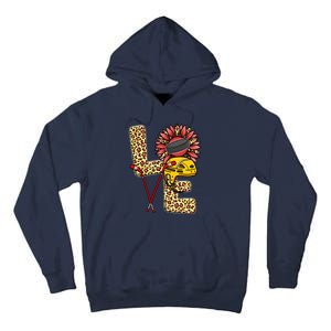 Hockey T Shirts Love Leopard Sunflower Graphic Plus Size Tall Hoodie