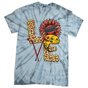 Hockey T Shirts Love Leopard Sunflower Graphic Plus Size Tie-Dye T-Shirt