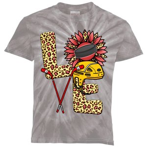 Hockey T Shirts Love Leopard Sunflower Graphic Plus Size Kids Tie-Dye T-Shirt