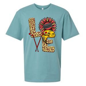 Hockey T Shirts Love Leopard Sunflower Graphic Plus Size Sueded Cloud Jersey T-Shirt