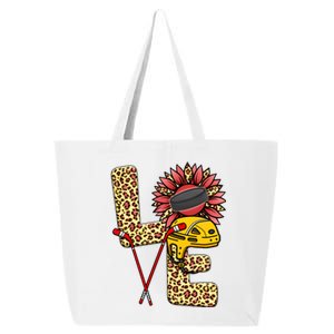 Hockey T Shirts Love Leopard Sunflower Graphic Plus Size 25L Jumbo Tote