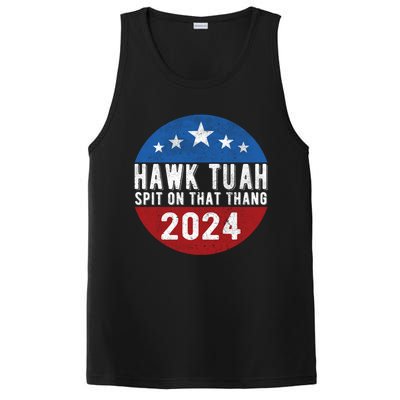 Hawk Tuah Spit On That Thang For President 24 Parody Funny PosiCharge Competitor Tank