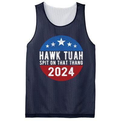 Hawk Tuah Spit On That Thang For President 24 Parody Funny Mesh Reversible Basketball Jersey Tank