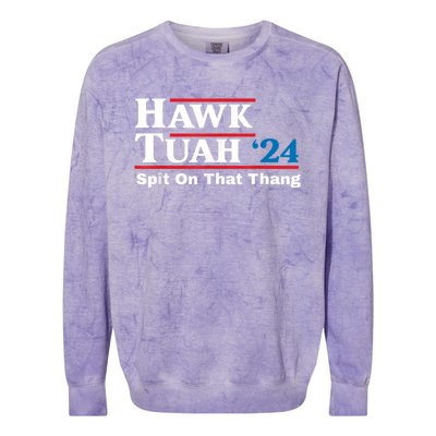 Hawk Tush Spit On That Thing Presidential Candidate Parody Colorblast Crewneck Sweatshirt