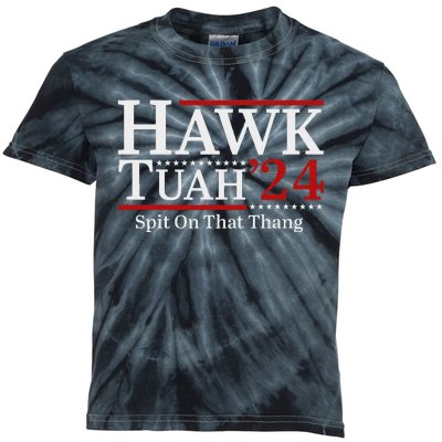 Hawk Tuah Spit On That Thang 2024 Funny Viral Meme Kids Tie-Dye T-Shirt