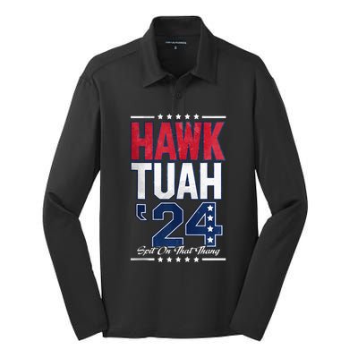 Hawk Tush Spit On That Thing Viral Election Silk Touch Performance Long Sleeve Polo