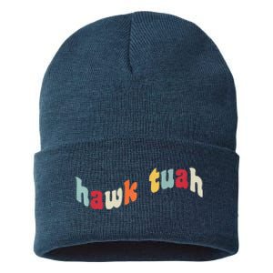 Hawk Tuah Slang Hawktuah Spit On That Thang Spitting Saliva Premium Sustainable Knit Beanie