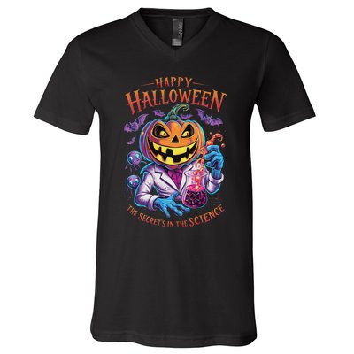 Halloween The Secret’S In The Science Teacher Scientist Fun V-Neck T-Shirt