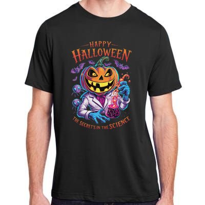 Halloween The Secret’S In The Science Teacher Scientist Fun Adult ChromaSoft Performance T-Shirt