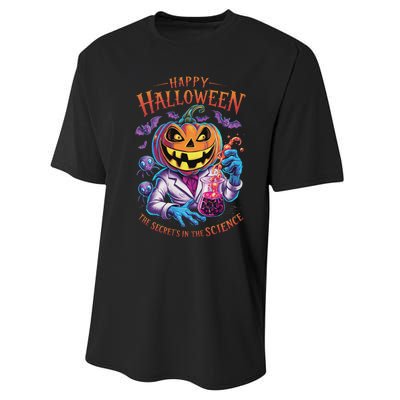 Halloween The Secret’S In The Science Teacher Scientist Fun Performance Sprint T-Shirt