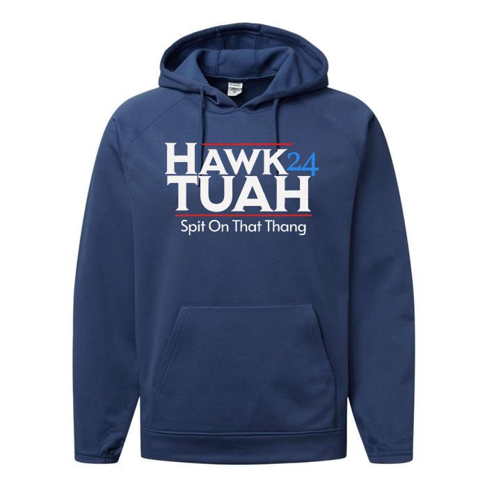 Hawk Tuah Spit On That Thang Performance Fleece Hoodie