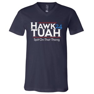 Hawk Tuah Spit On That Thang V-Neck T-Shirt