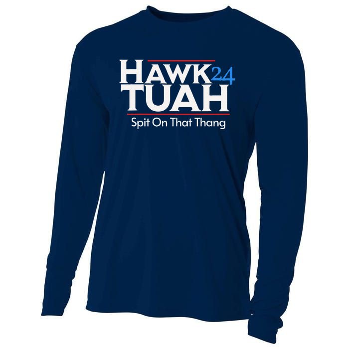 Hawk Tuah Spit On That Thang Cooling Performance Long Sleeve Crew