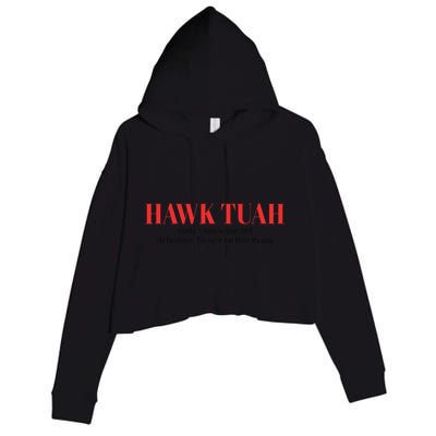 Hawk Tuah Spit On That Thang Funny Hawk Tush Crop Fleece Hoodie