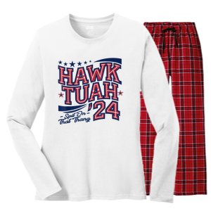 Hawk Tush Spit On That Thing Presidential Candidate Parody Women's Long Sleeve Flannel Pajama Set 