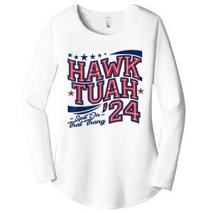 Hawk Tush Spit On That Thing Presidential Candidate Parody Women's Perfect Tri Tunic Long Sleeve Shirt