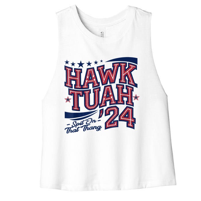 Hawk Tush Spit On That Thing Presidential Candidate Parody Women's Racerback Cropped Tank