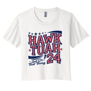 Hawk Tush Spit On That Thing Presidential Candidate Parody Women's Crop Top Tee