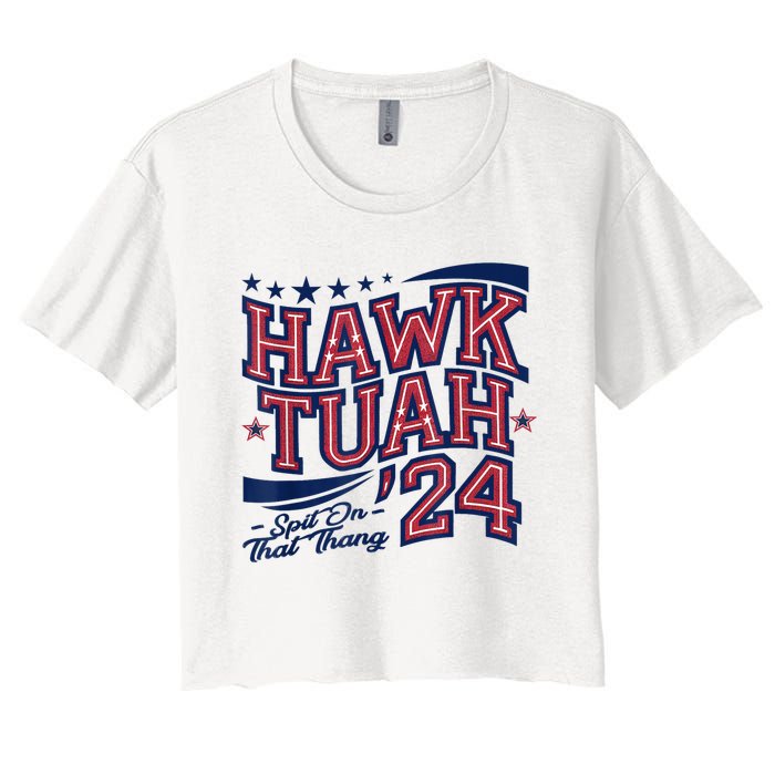 Hawk Tush Spit On That Thing Presidential Candidate Parody Women's Crop Top Tee