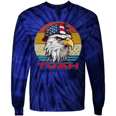 Hawk Tuah Spit On That Thang Hawk Tua Funny Tie-Dye Long Sleeve Shirt