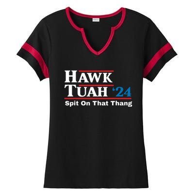 Hawk Tush Spit On That Thing Presidential Candidate Parody Ladies Halftime Notch Neck Tee