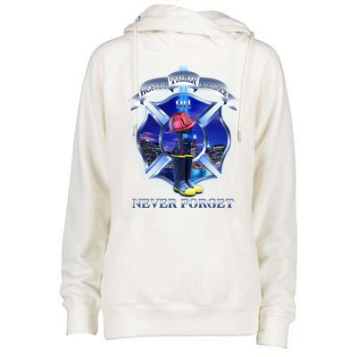 Honor Their Sacrifice Never Forget 911 September 11 Fire Fighters Heroes Womens Funnel Neck Pullover Hood