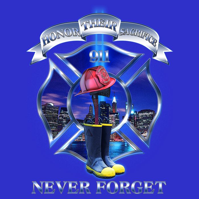 Honor Their Sacrifice Never Forget 911 September 11 Fire Fighters Heroes Apron