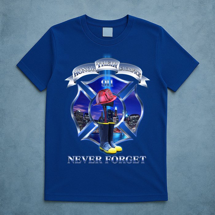 Honor Their Sacrifice Never Forget 911 September 11 Fire Fighters Heroes T-Shirt