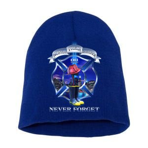 Honor Their Sacrifice Never Forget 911 September 11 Fire Fighters Heroes Short Acrylic Beanie