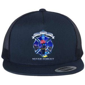 Honor Their Sacrifice Never Forget 911 September 11 Fire Fighters Heroes Flat Bill Trucker Hat