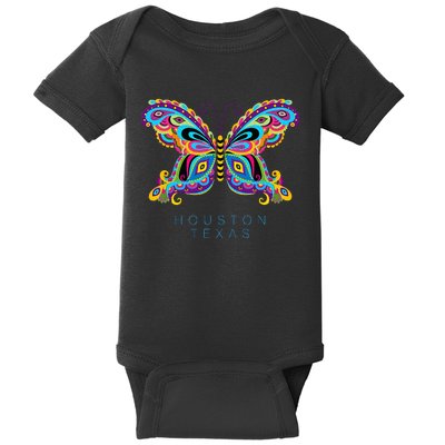 Houston Texas Souvenir Butterfly Graphic Baby Bodysuit