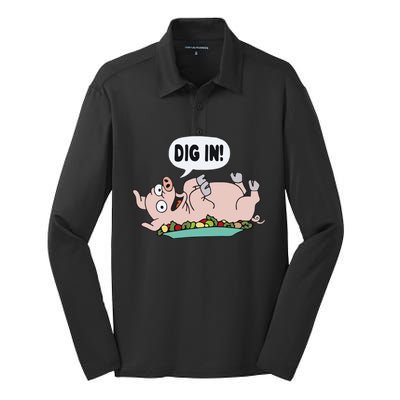 Homer The S.I.M.P.S.O.N.S Pig Dig In Silk Touch Performance Long Sleeve Polo