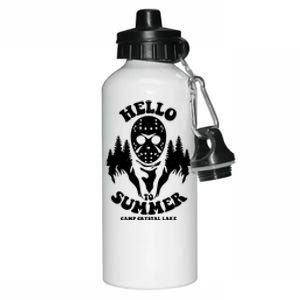 Hello To Summer Camp Crystal Lake Aluminum Water Bottle