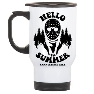 Hello To Summer Camp Crystal Lake Stainless Steel Travel Mug