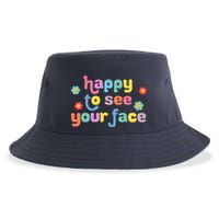 Happy To See Your Face Teachers Students First Day Of School Sustainable Bucket Hat