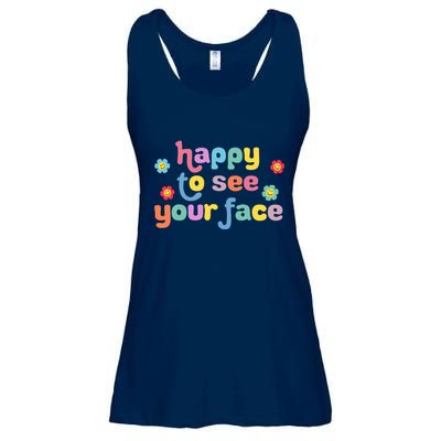 Happy To See Your Face Teachers Students First Day Of School Ladies Essential Flowy Tank