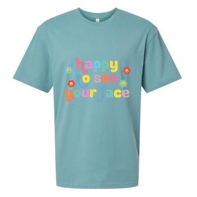 Happy To See Your Face Teachers Students First Day Of School Sueded Cloud Jersey T-Shirt