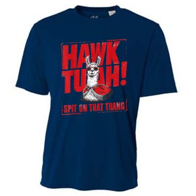 Hawk Tuah Spit On That Thang Funny Llama Cooling Performance Crew T-Shirt