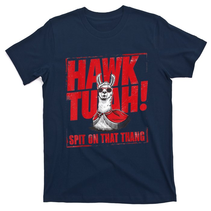 Hawk Tuah Spit On That Thang Funny Llama T-Shirt