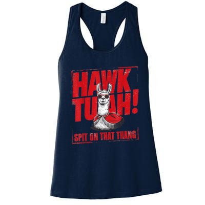 Hawk Tuah Spit On That Thang Funny Llama Women's Racerback Tank