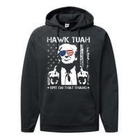 Hawk Tuah Spit On That Thang Trump Performance Fleece Hoodie