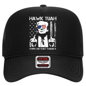 Hawk Tuah Spit On That Thang Trump High Crown Mesh Back Trucker Hat