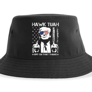 Hawk Tuah Spit On That Thang Trump Sustainable Bucket Hat