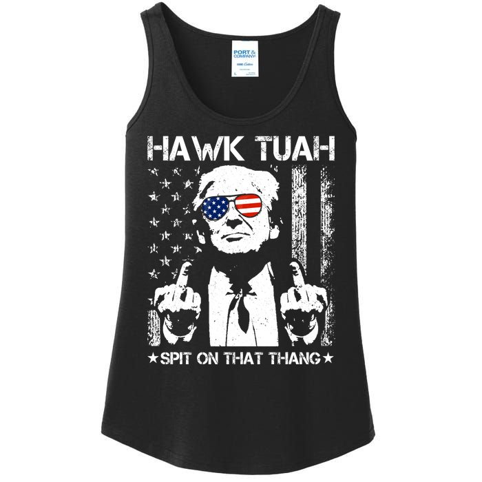 Hawk Tuah Spit On That Thang Trump Ladies Essential Tank