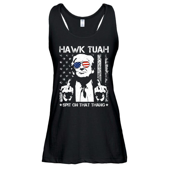 Hawk Tuah Spit On That Thang Trump Ladies Essential Flowy Tank