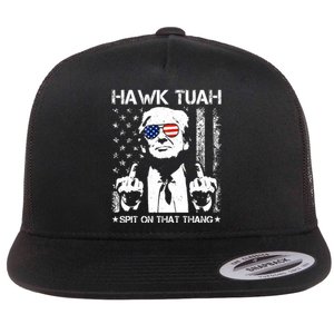 Hawk Tuah Spit On That Thang Trump Flat Bill Trucker Hat