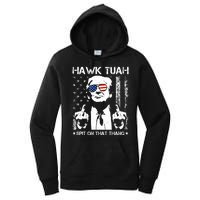 Hawk Tuah Spit On That Thang Trump Women's Pullover Hoodie