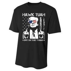 Hawk Tuah Spit On That Thang Trump Performance Sprint T-Shirt