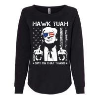 Hawk Tuah Spit On That Thang Trump Womens California Wash Sweatshirt